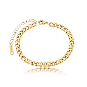 Pulseira Corrente Fina Banhada a Ouro 18k