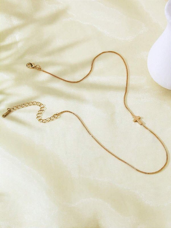 Colar Cruz Banhado a Ouro 18k
