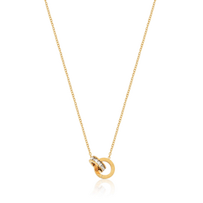Colar Círculos Entrelaçados Banhado a Ouro 18k
