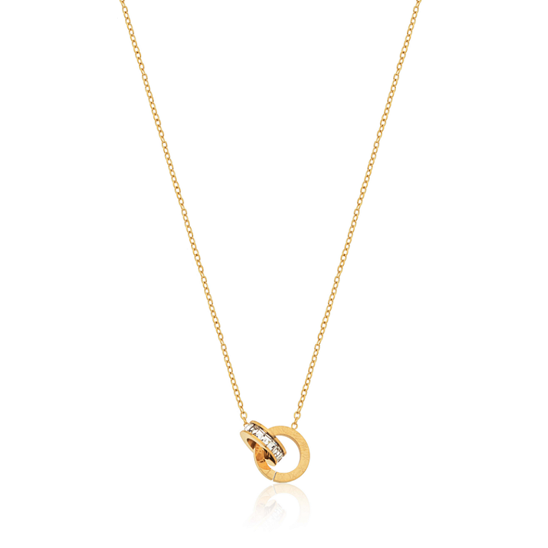 Colar Círculos Entrelaçados Banhado a Ouro 18k