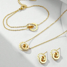 Pulseira Círculos Entrelaçados Banhada a Ouro 18k