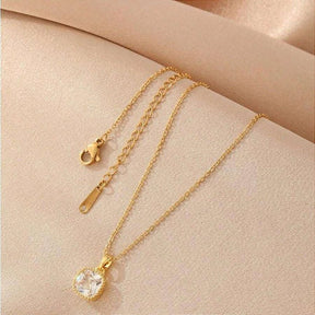 Colar Ponto de Luz Quadrado Banhado a Ouro 18k