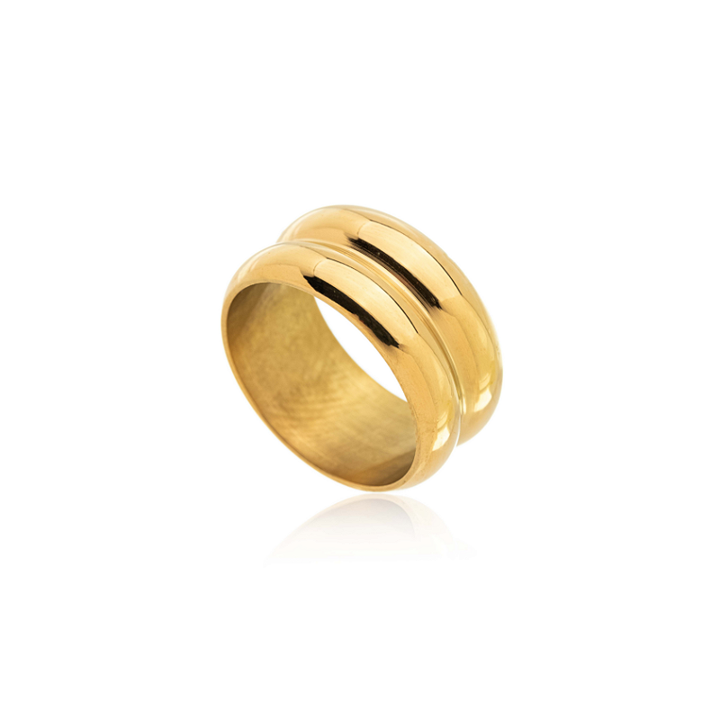 Anel Waves Banhado a Ouro 18k