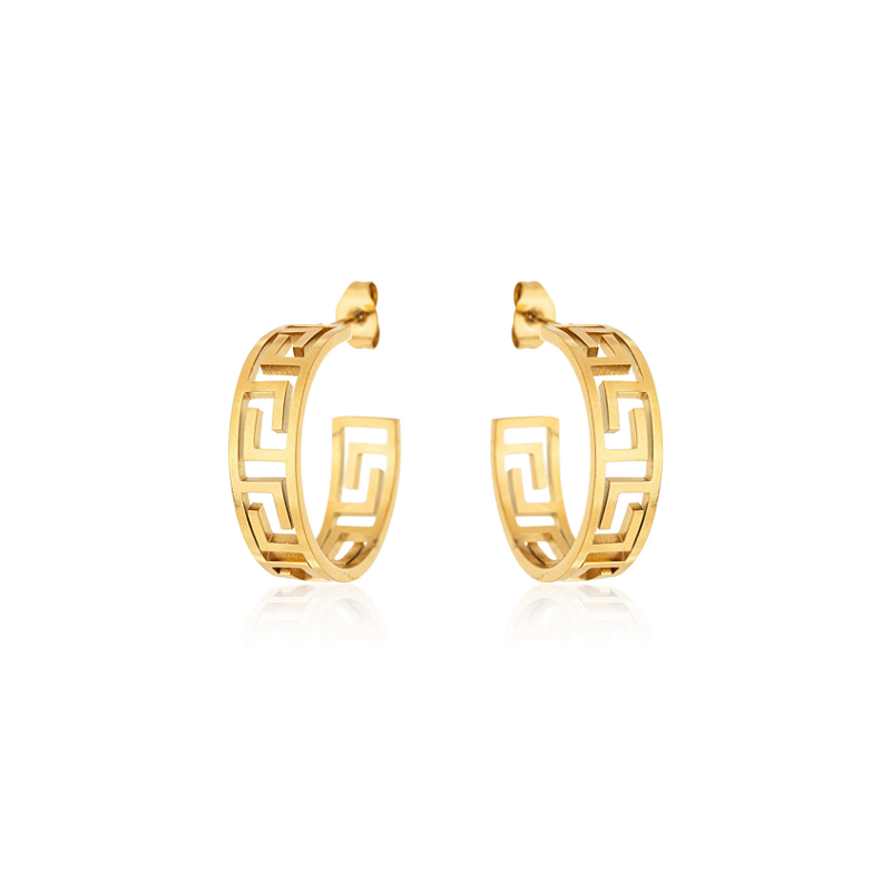 Brinco Argola Espirais Banhado a Ouro 18k