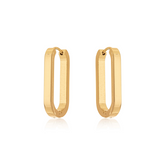 Brinco Argola Oval Média Banhado a Ouro 18k