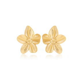 Brinco Flor de Cerejeira Banhado a Ouro 18k