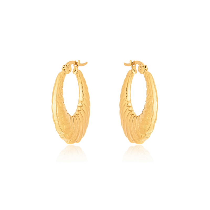 Brinco Argola Caracol Pequena Banhado a Ouro 18k