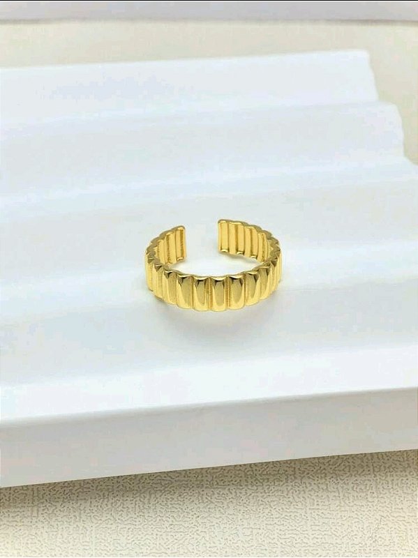 Anel Ajustável Caracol Banhado a Ouro 18k