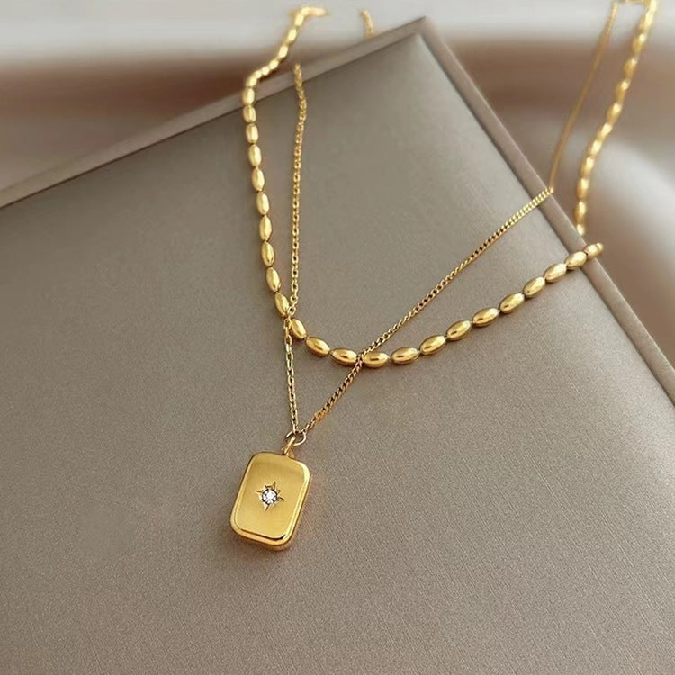 Colar Duplo Caixinha de Estrela Banhado a Ouro 18k
