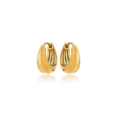 Brinco Argolinha Oval Banhado a Ouro 18k