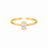 Anel Ajustável Zircônia Cristal Banhado a Ouro 18k