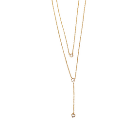 Colar Duplo Pontos de Luz Banhado a Ouro 18k