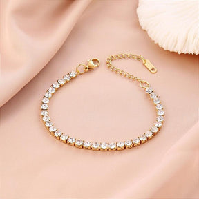 Pulseira Riviera 4mm Banhada a Ouro 18k