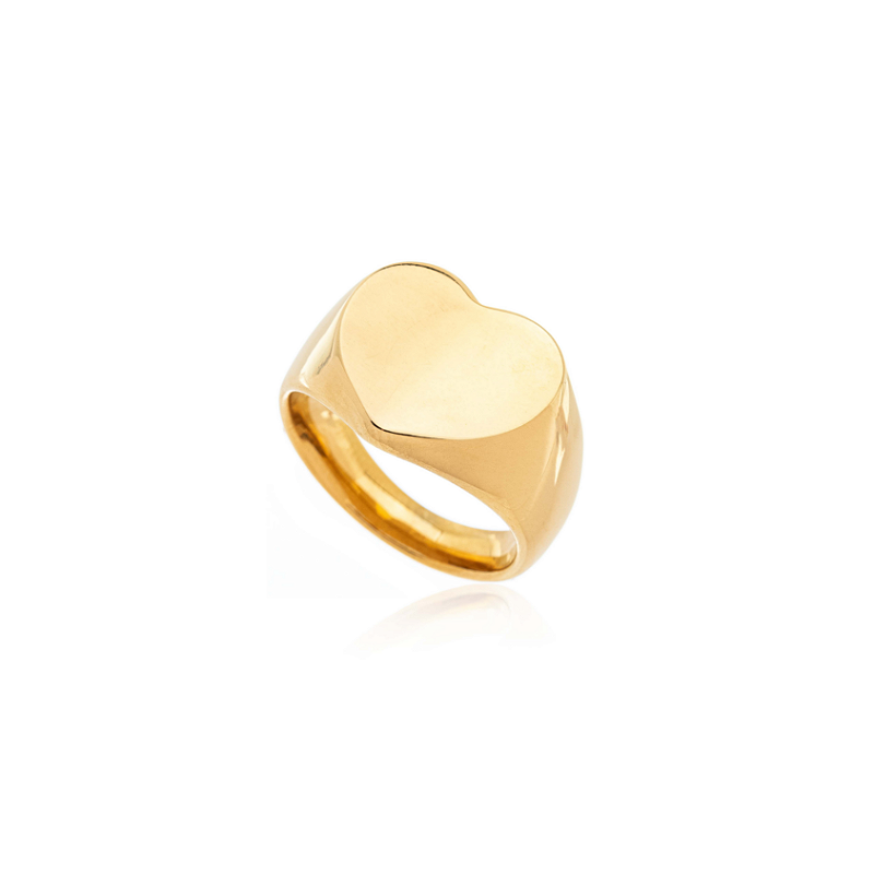 Anel Coração Banhado a Ouro 18k