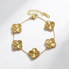 Pulseira Trevos Dourados Banhada a Ouro 18k