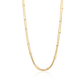 Colar Duplo Mini Cubos Banhado a Ouro 18k