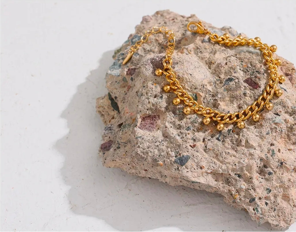 Pulseira Dandara em Aço Banhado a Ouro