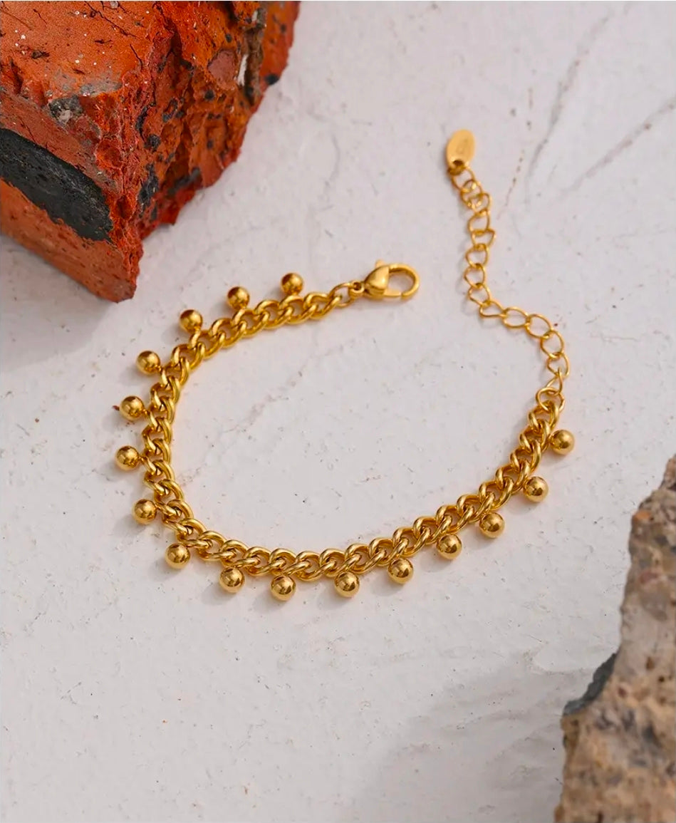 Pulseira Dandara em Aço Banhado a Ouro