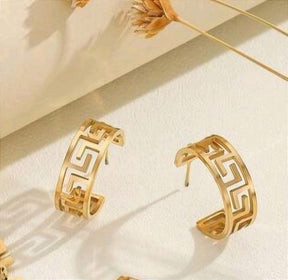 Brinco Argola Espirais Banhado a Ouro 18k
