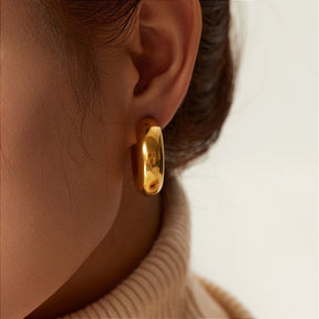 Brinco Argola C Maxi Banhado a Ouro 18k