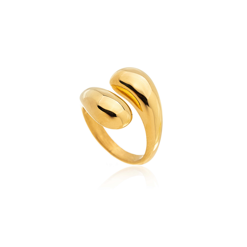 Anel Abraço Banhado a Ouro 18k