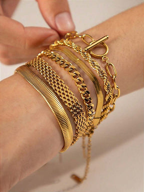 Pulseira Snake Banhada a Ouro 18k