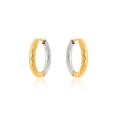 Brinco Argolinha Duo Classic Martelada Banhado a Ouro 18k