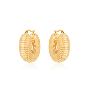 Brinco Argola Caracol Maxi Banhado a Ouro 18k