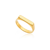 Anel Quadrado Banhado a Ouro 18k