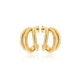 Brinco Argola Tripla Banhado a Ouro 18k