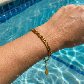 Pulseira Corrente Fina Banhada a Ouro 18k