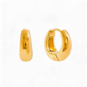 Brinco Argolinha Oval Banhado a Ouro 18k