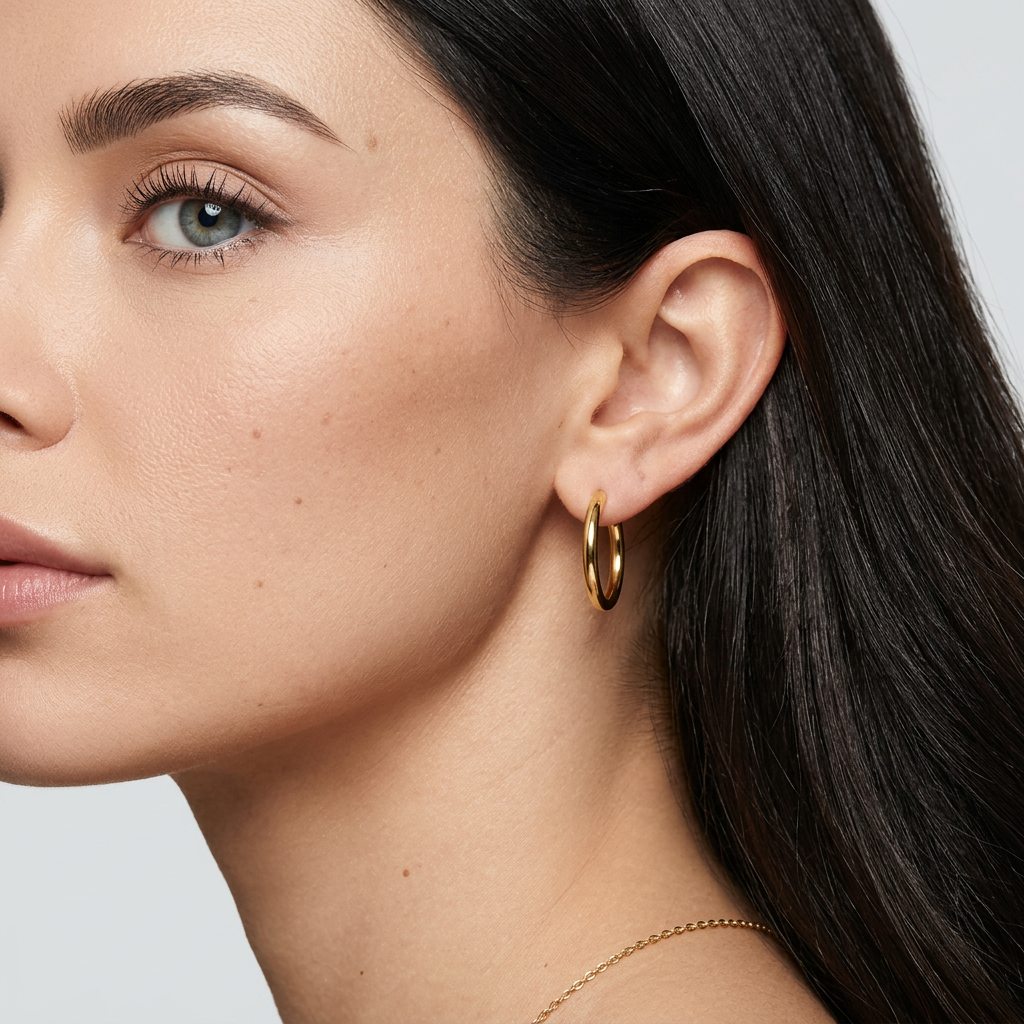 Brinco Argola Clássica 2,5cm Banhado a Ouro 18k