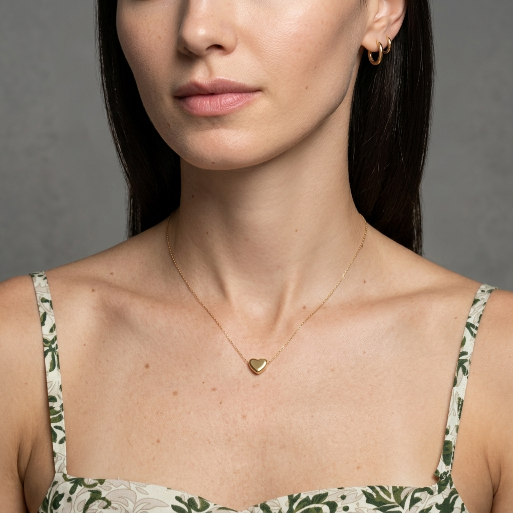 Colar Mini Coração Banhado a Ouro 18k