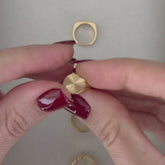 Anel de Dedinho Raios de Sol Banhado a Ouro 18k