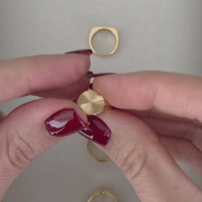 Anel de Dedinho Raios de Sol Banhado a Ouro 18k