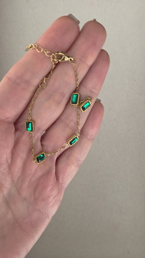 Pulseira Petit Esmeralda Banhada a Ouro 18k