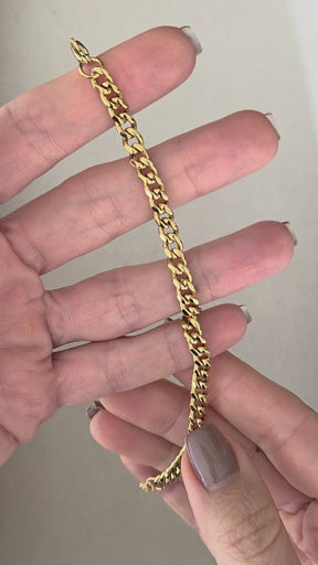 Pulseira Corrente Fina Banhada a Ouro 18k