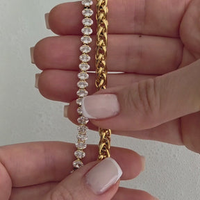 Pulseira Malha 3D Banhada a Ouro 18k