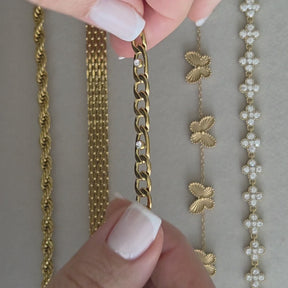 Pulseira Elos 3 por 1 com Zircônia Banhada a Ouro 18k