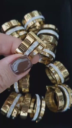 Anel Triplo Roma Banhado a Ouro 18k