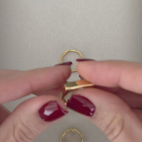 Anel Dedinho Retangular Banhado a Ouro 18k