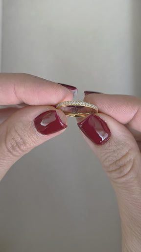 Anel Aparador Cravejado Delicado Banhado a Ouro 18k