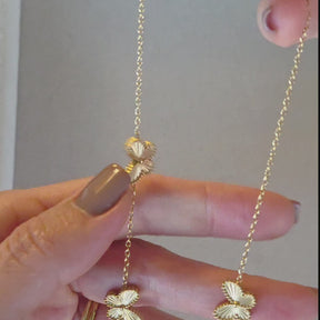 Colar Borboletas Banhado a Ouro 18k