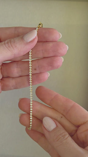 Pulseira Riviera 2mm em Aço Banhado a Ouro