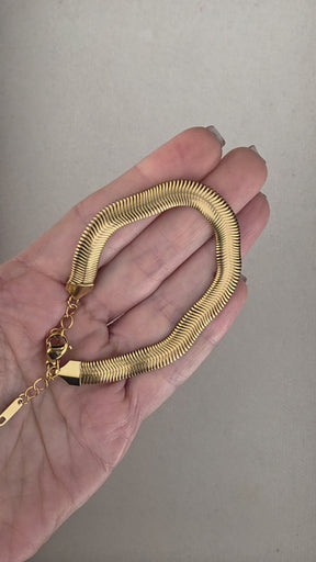 Pulseira Snake Banhada a Ouro 18k