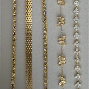 Pulseira Cordão Torcido 5mm Banhada a Ouro 18k