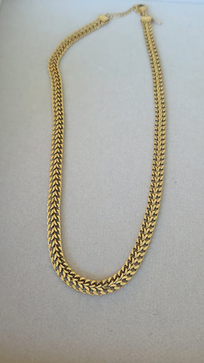 Colar Malha Achatada Banhado a Ouro 18k