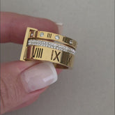Anel Triplo Roma Banhado a Ouro 18k
