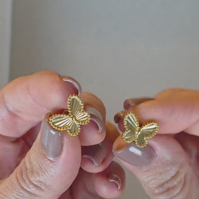 Brinco Borboleta Banhado a Ouro 18k